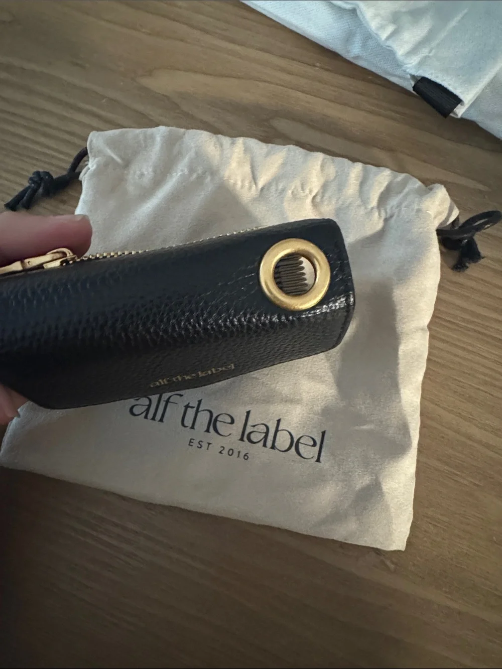 Alf  the label Elsie Black Leather Card Case Wallet